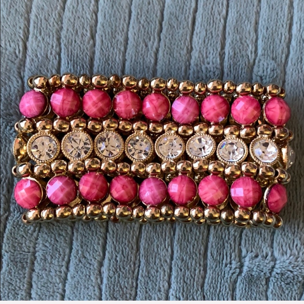 NEW Guess by Marciano bracelet. Pink/Gold/Crystals